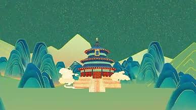 国庆中国风美丽乡村古镇旅游模板视频的预览图